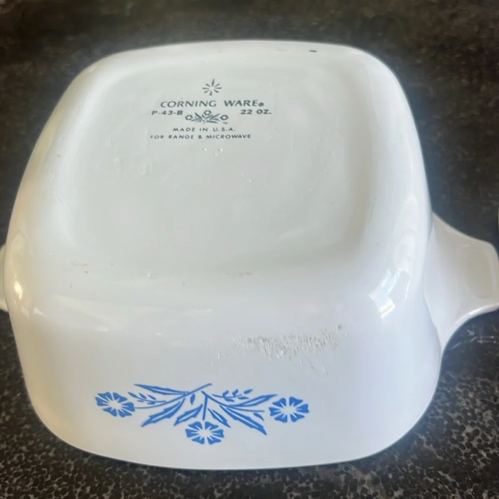 Vintage Corningware white w/ blue cornflower set of baking dishes 22 oz …